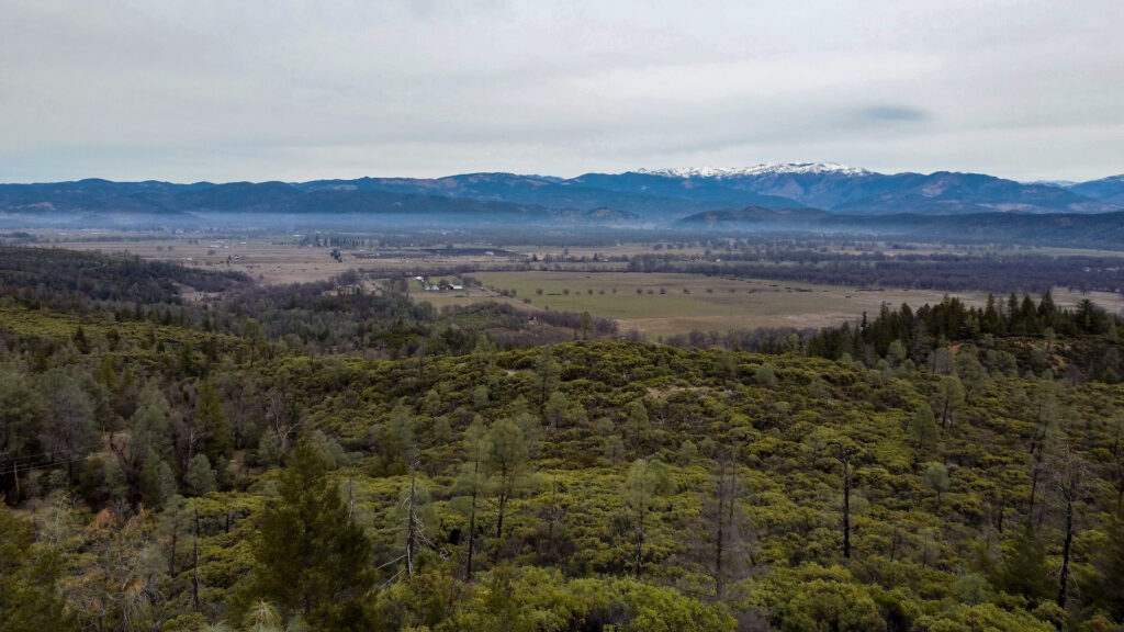 Drone view of Round Valley from Inspiration Point
