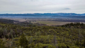Drone view of Round Valley from Inspiration Point